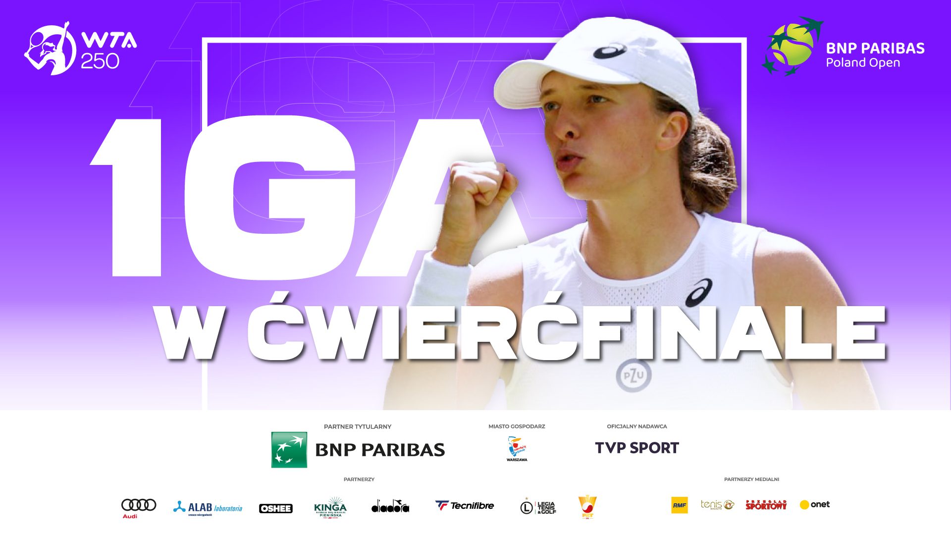 Wszyscy kibicujemy Idze w ćwierćfinale! Nie może was z nami zabraknąć.